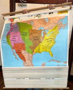 SCHOOL CLASSROOM GEOGRAPHICAL WALL MAP