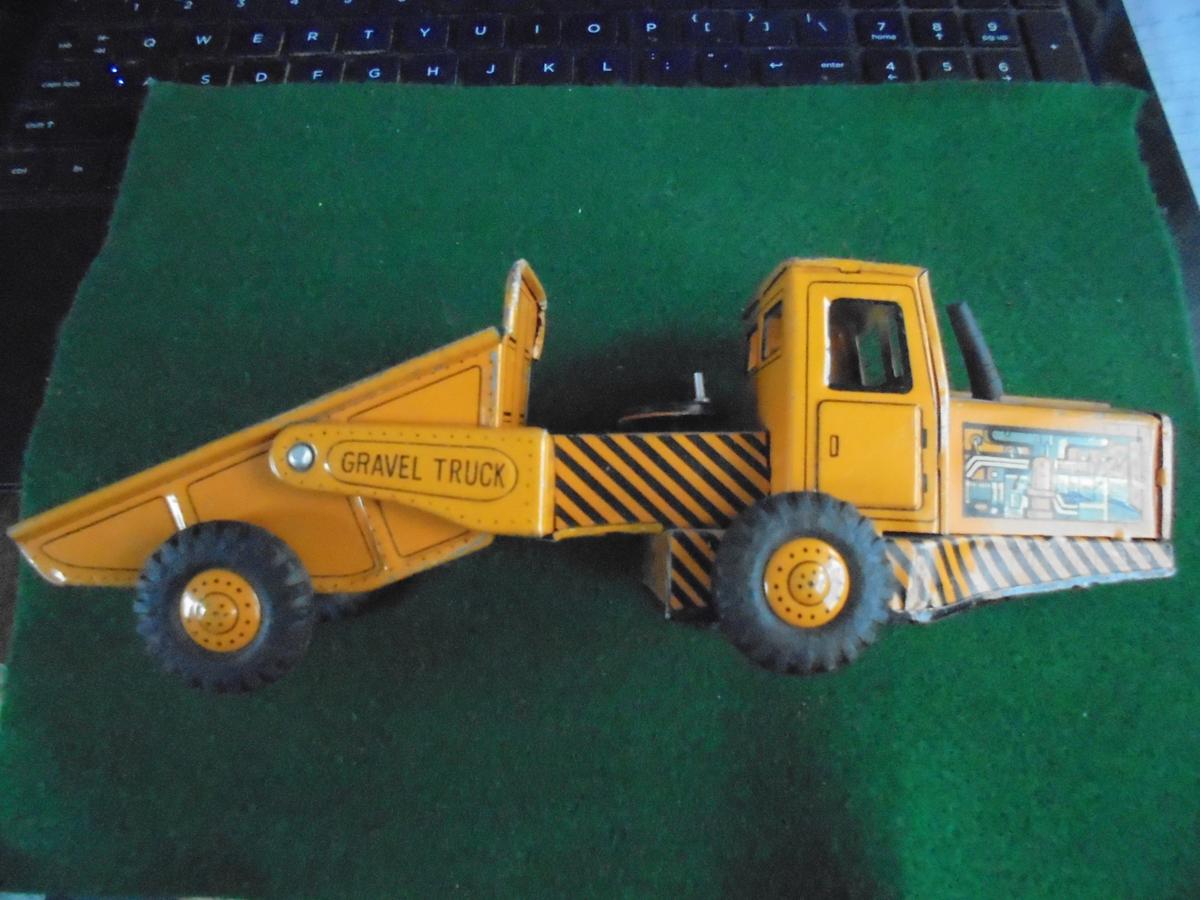 OLD TOY "GRAVEL TRUCK" MADE IN JAPAN-QUITE NICE