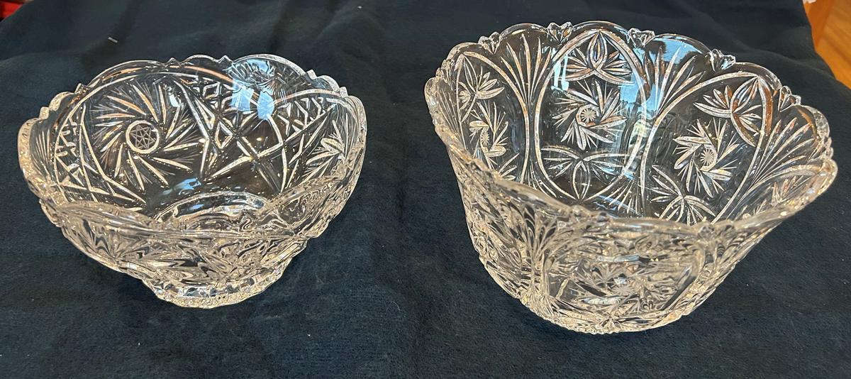 (2) CRYSTAL GLASS BOWLS