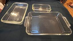 (3) PYREX/ANCHOR BANKING PANS