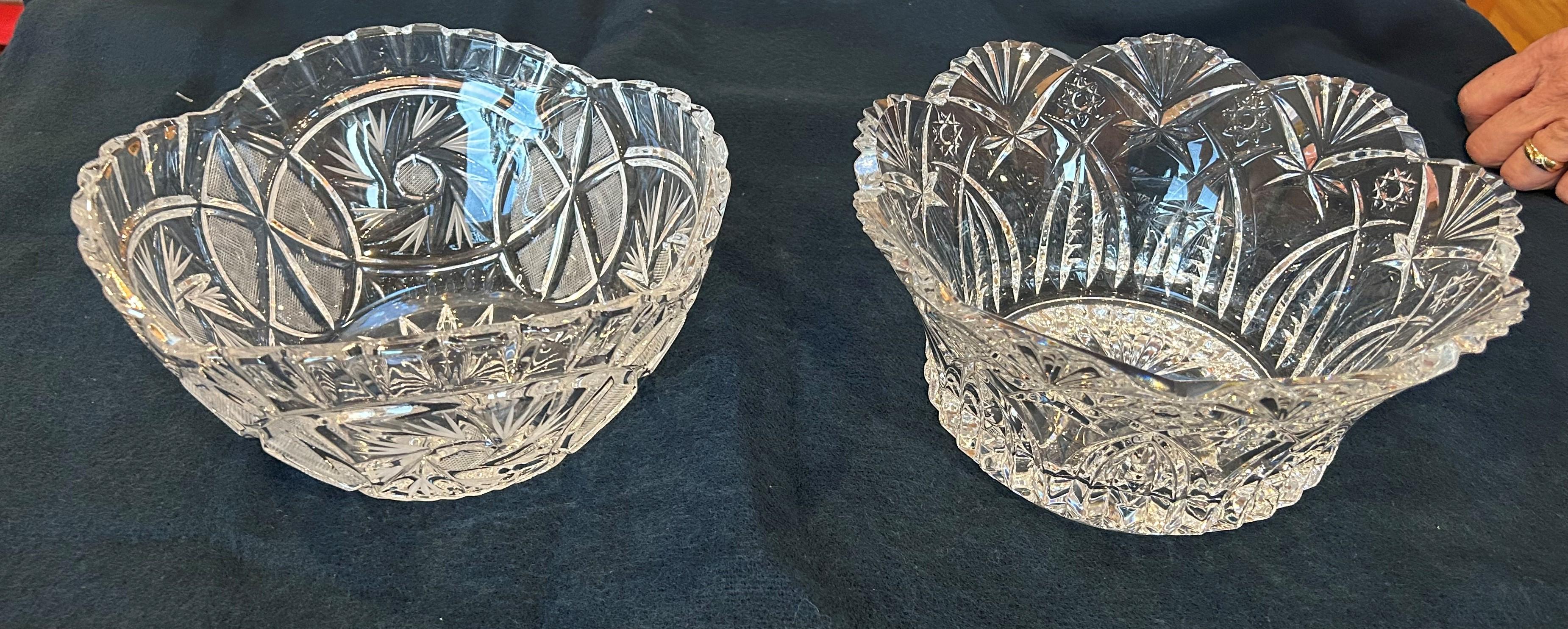 (2) CRYSTAL GLASS BOWLS