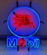 MOBIL LIGHTED NEON SIGN - WITH PEGASUS