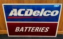 AC DELCO "BATTERIES" SINGLE SIDED METAL SIGN