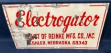 OLD ENAMELED ADVERTISING SIGN "ELECTROGATOR - REINKE MFG. CO"