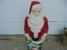 OLDER HARD PLASTIC SANTA CLAUS THAT LIGHTS UP-48 INCHES TALL **NO SHIPPING**