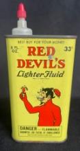 RED DEVIL'S LIGHTER FLUID - ADVERTISING TIN