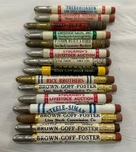 LOT OF (15) STOCKYARDS LIVESTOCK COMMISSION COMPANY ADVERTISING BULLET PENCILS