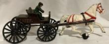 CAST IRON BUGGY AND HORSE
