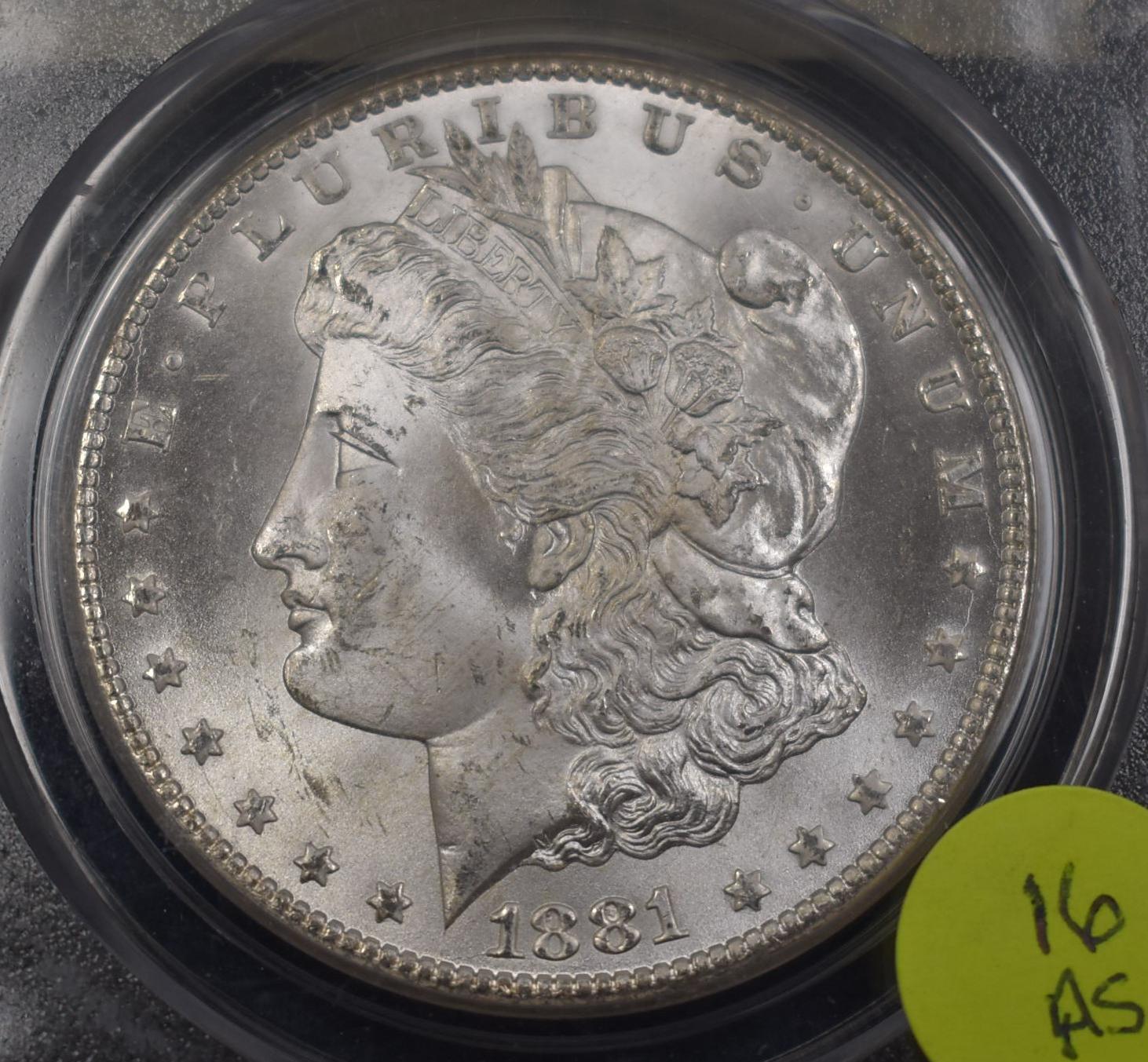 1881-CC Morgan Silver Dollar Graded PCGS MS-65