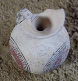 Iron Age/Cypriot Juglet w/ Red & Black Bullseye Design