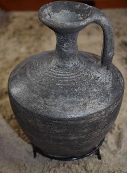 Middle Bronze II Age Juglet, Black Glaze, Bab-ed Dhra Ware, Brushed