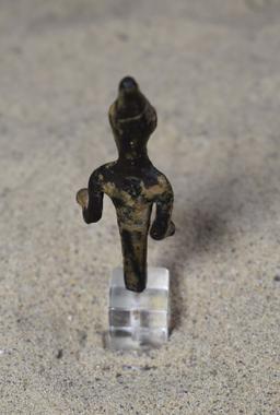 Phoenician Bronze Male (god) Figure w/ High Conical Hat