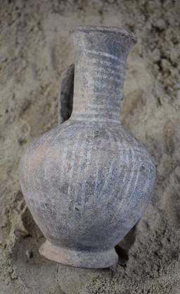 Late Bronze-Iron Age Grey & white decorated pitcher (Byblos)