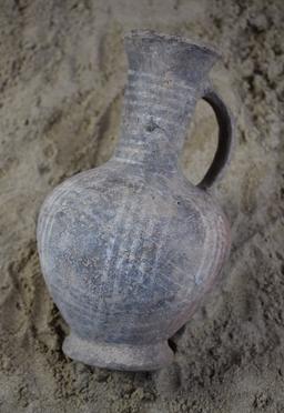 Late Bronze-Iron Age Grey & white decorated pitcher (Byblos)