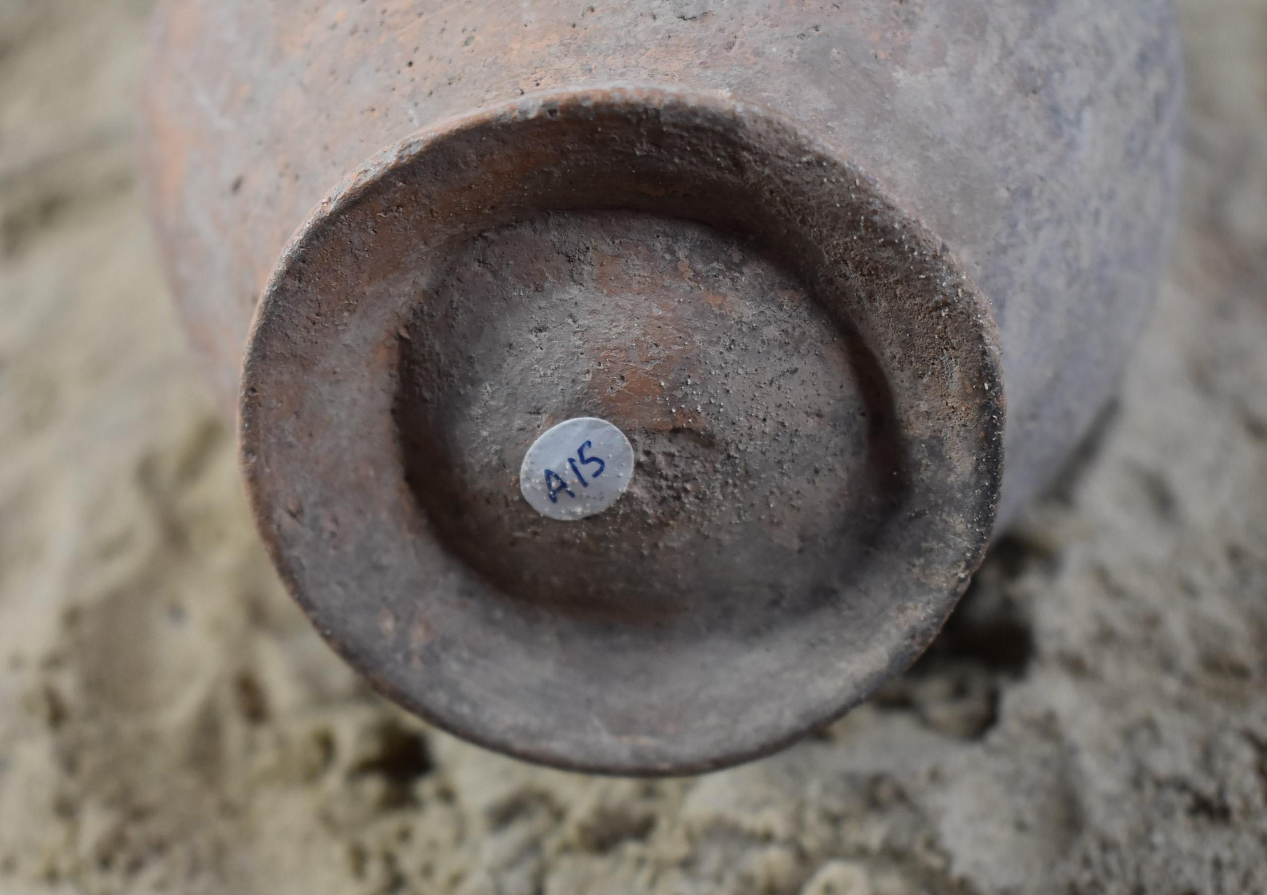 Late Bronze-Iron Age Grey & white decorated pitcher (Byblos)