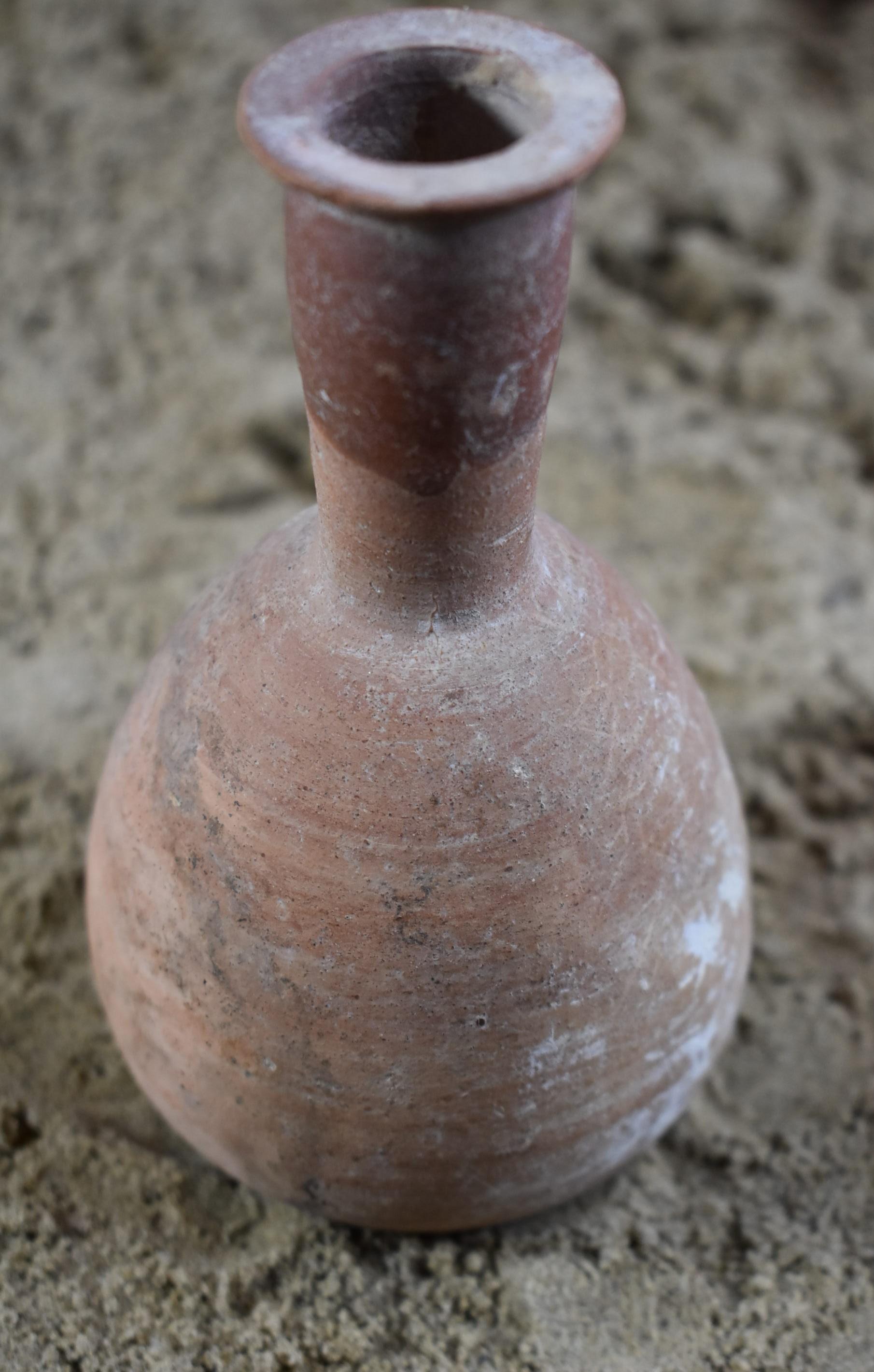 Roman Orange & Red Flask