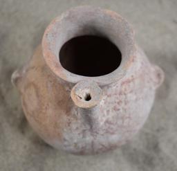 Early Bronze I Age Painted High Spout Teapot with Ledge-Ear Handles