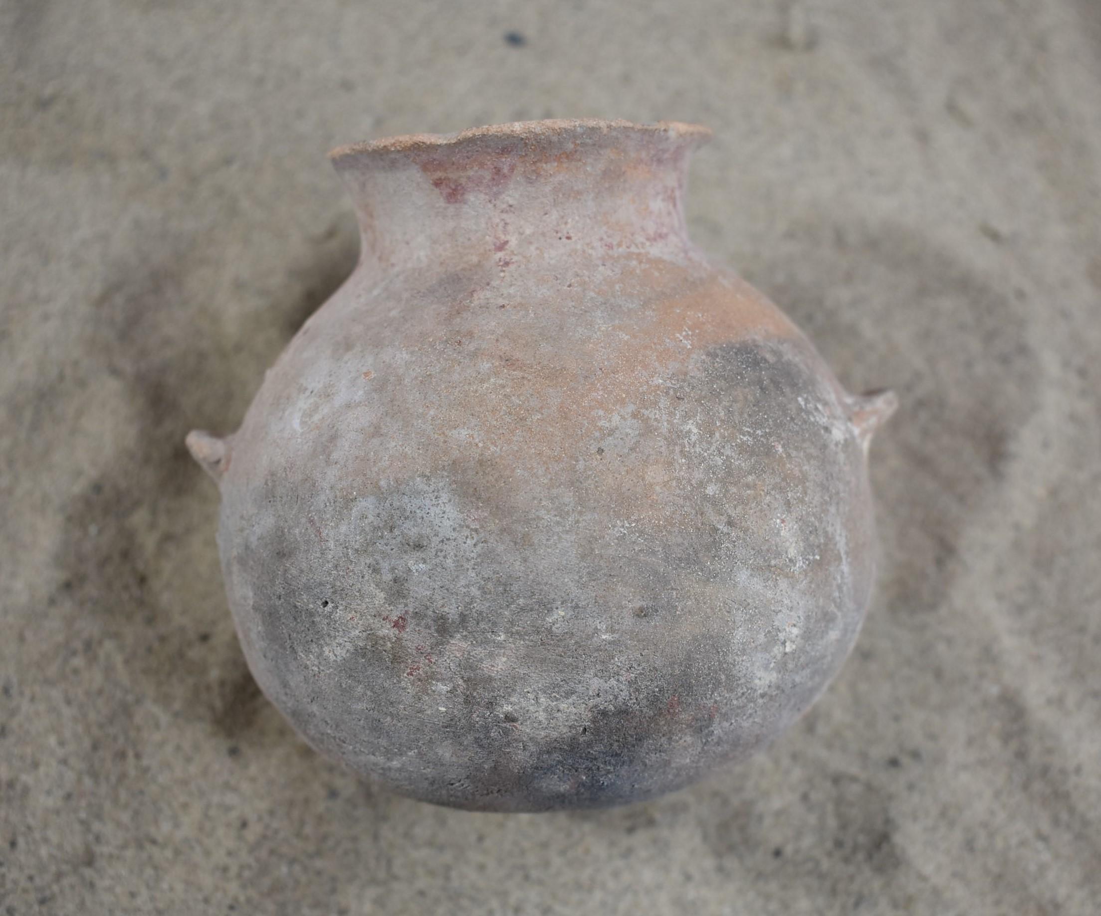 Early Bronze I Age Painted High Spout Teapot with Ledge-Ear Handles