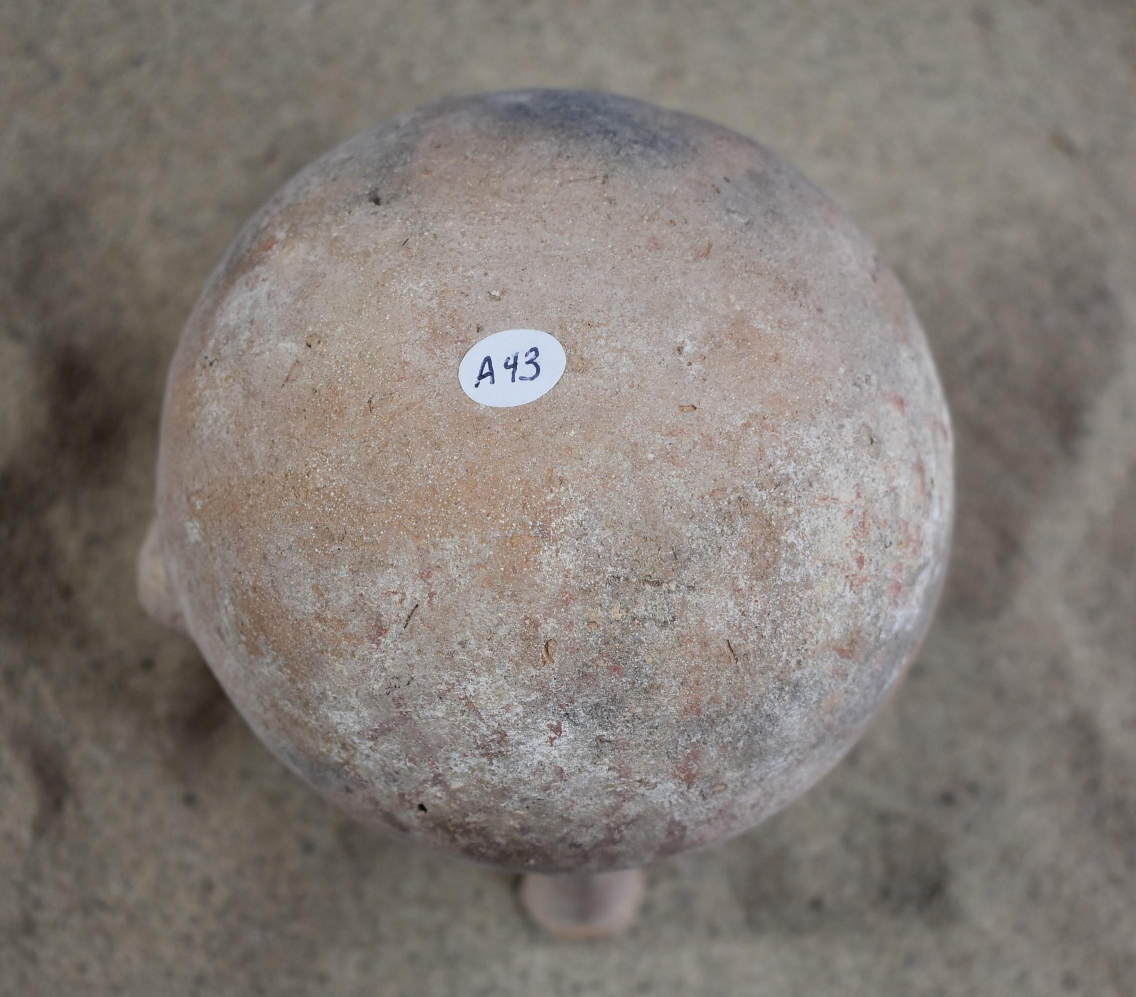 Early Bronze I Age Painted High Spout Teapot with Ledge-Ear Handles