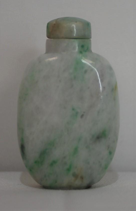 Chinese Green & Grey Jade Snuff Bottle