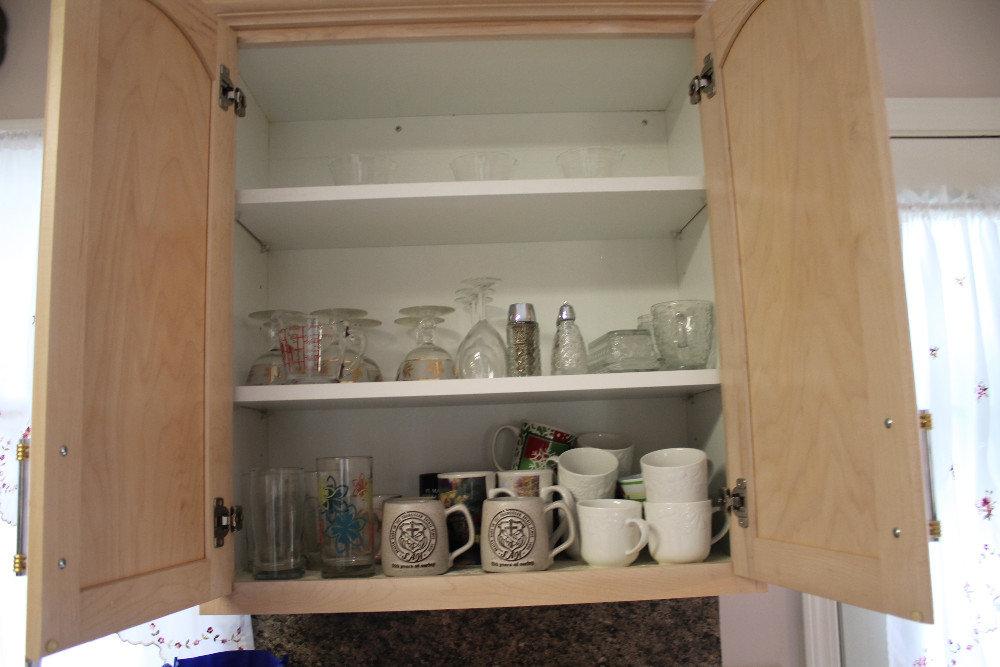 Contents of North Side of Kitchen Cabinets