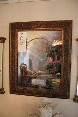 Thomas Kincaid, Framed and Mated print "Garden of Grace"