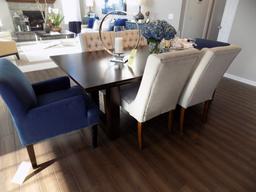 Coaster dining room table with (6) upholstered chairs