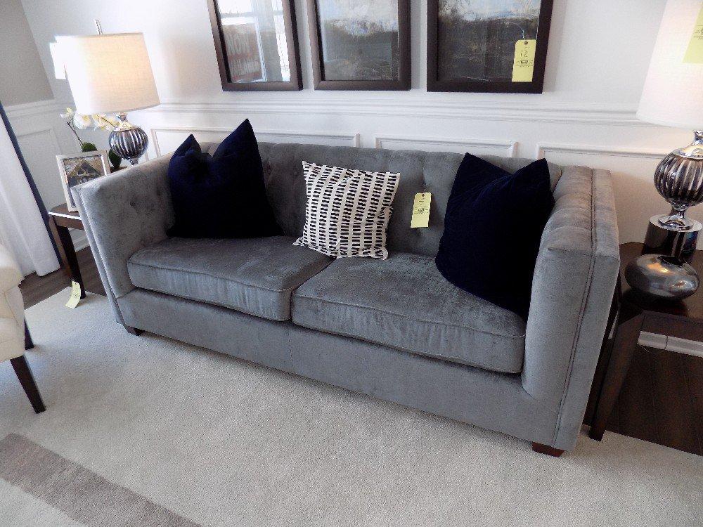 Two-cushion sofa with accent pillows