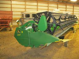 2013 JOHN DEERE 630F W/ EZ TRAIL HEADER CART