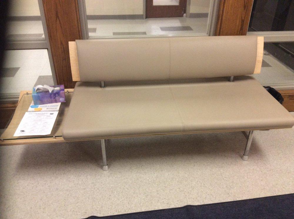 Two modern waiting room benches