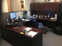 Modern cubicle desk with three sides stands