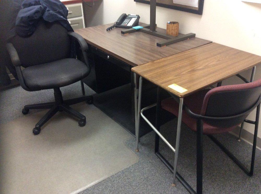 Two desks and two chairs. Contents not included