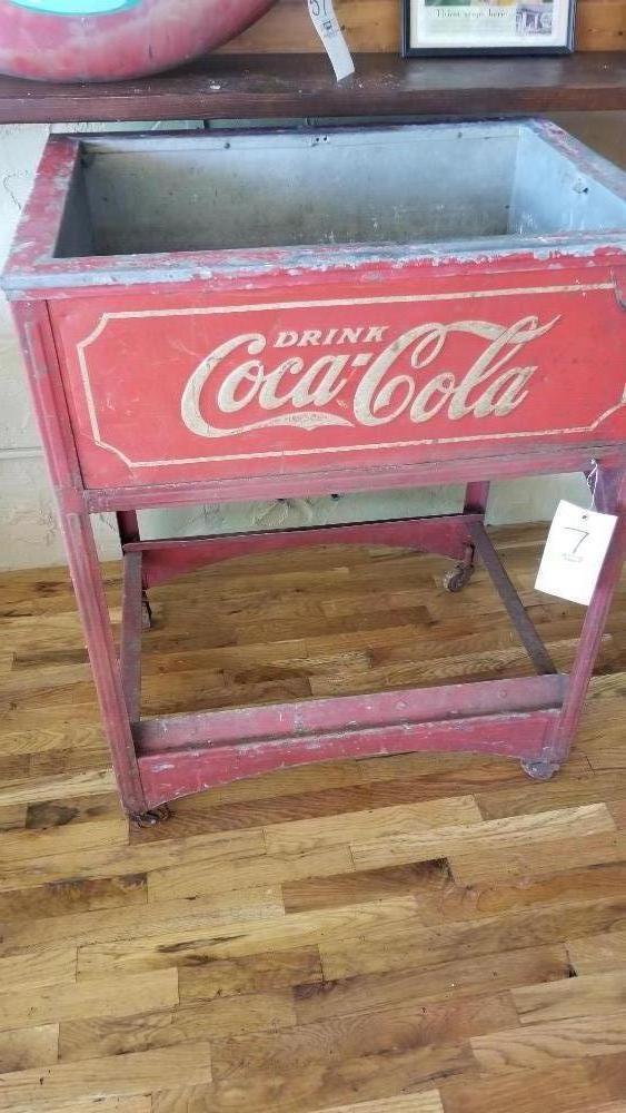 Vintage Coca Cola Beverage Cooler Cart