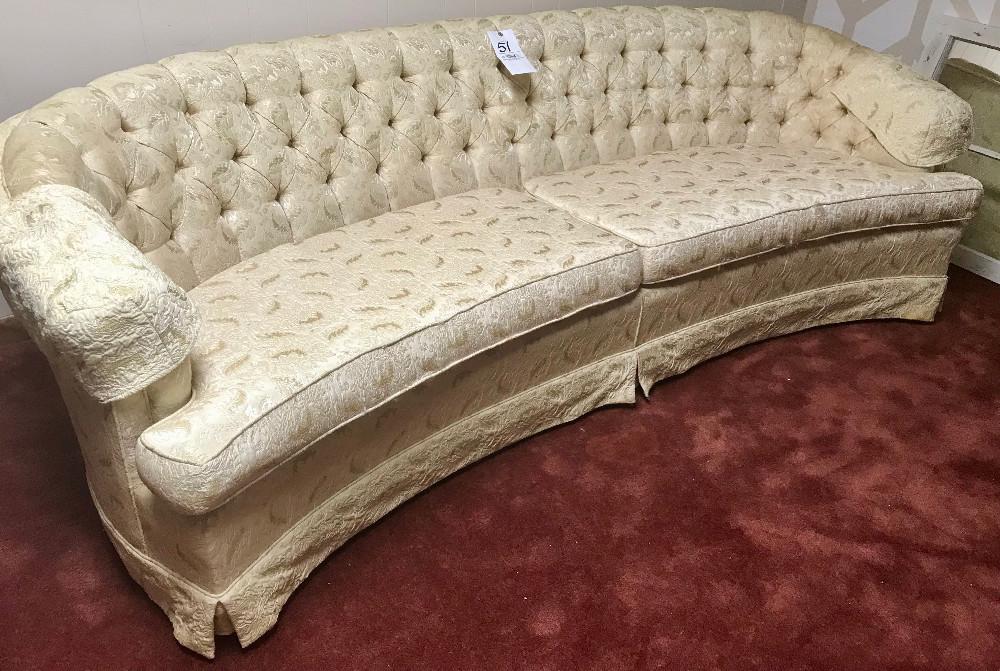 Gold Tufted Back Sofa