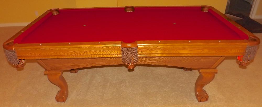 Brunswick Contender Oak Slate to Billiard Table With Minnesota Fats Accessory Kit