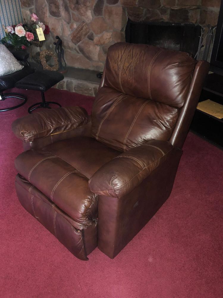 Brown Leather Rocker / Recliner