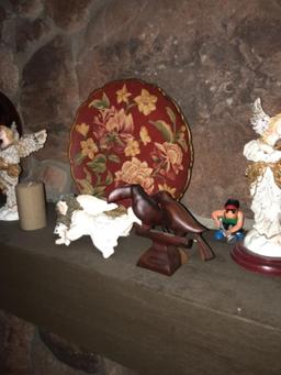 Angel Figurines, Ceramic Plates, Candles