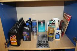 Cabinet W/ Contents Inc. ATF Fluid, Head Units, Sand Paper & Hardware