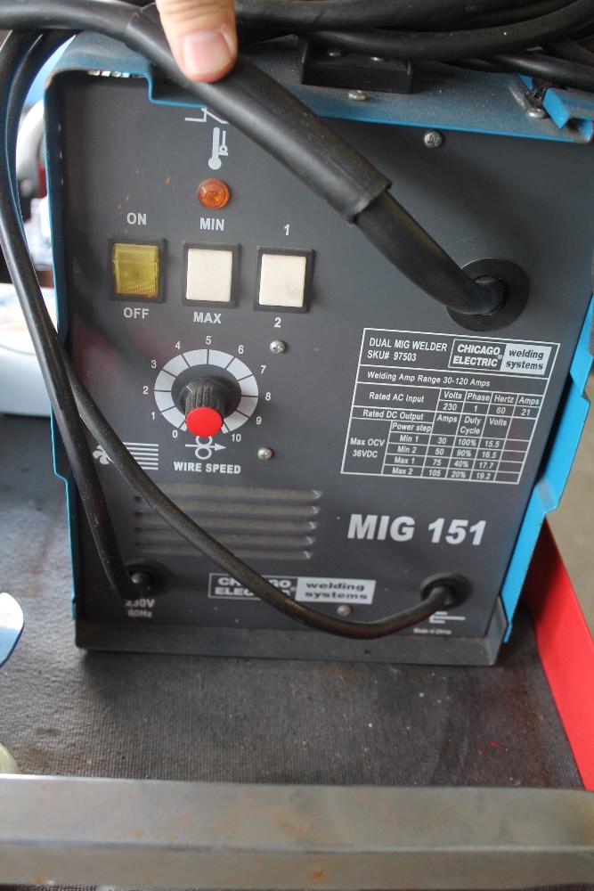 Chicago Electric Dual Mig Welder W/ Rolling Cart