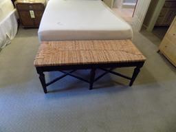 Rush seat bedroom bench