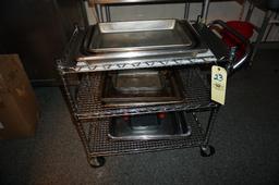 Adjustable Wire Cart w/ Pans - Cutting Board
