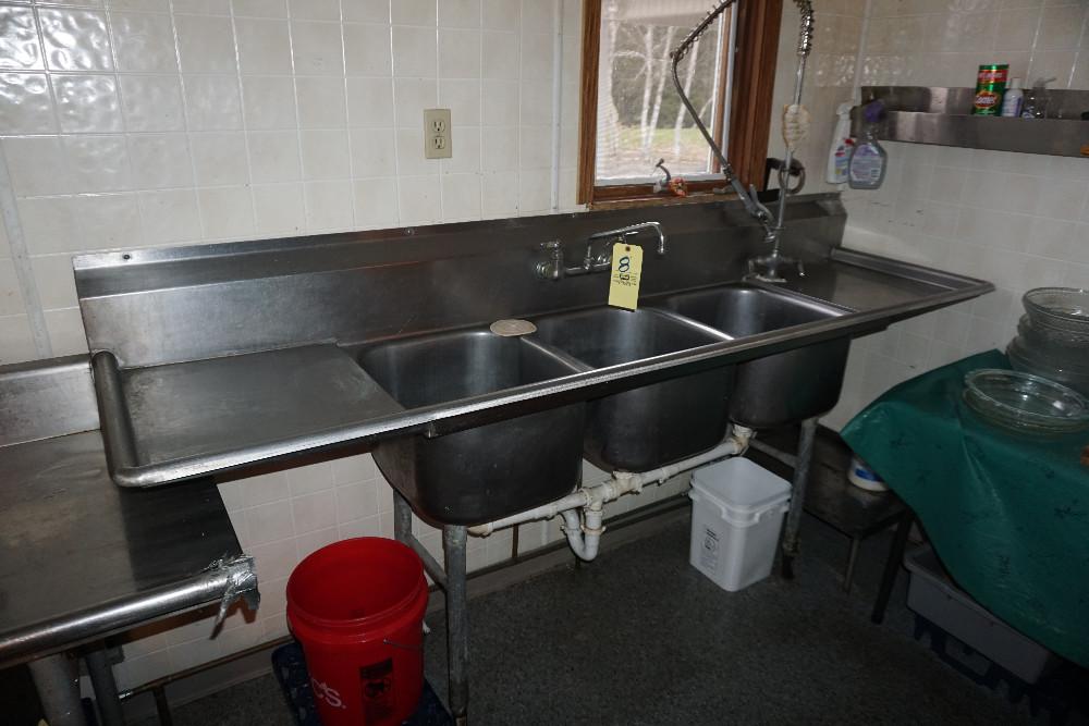 Triple Basin Dishwashing Station