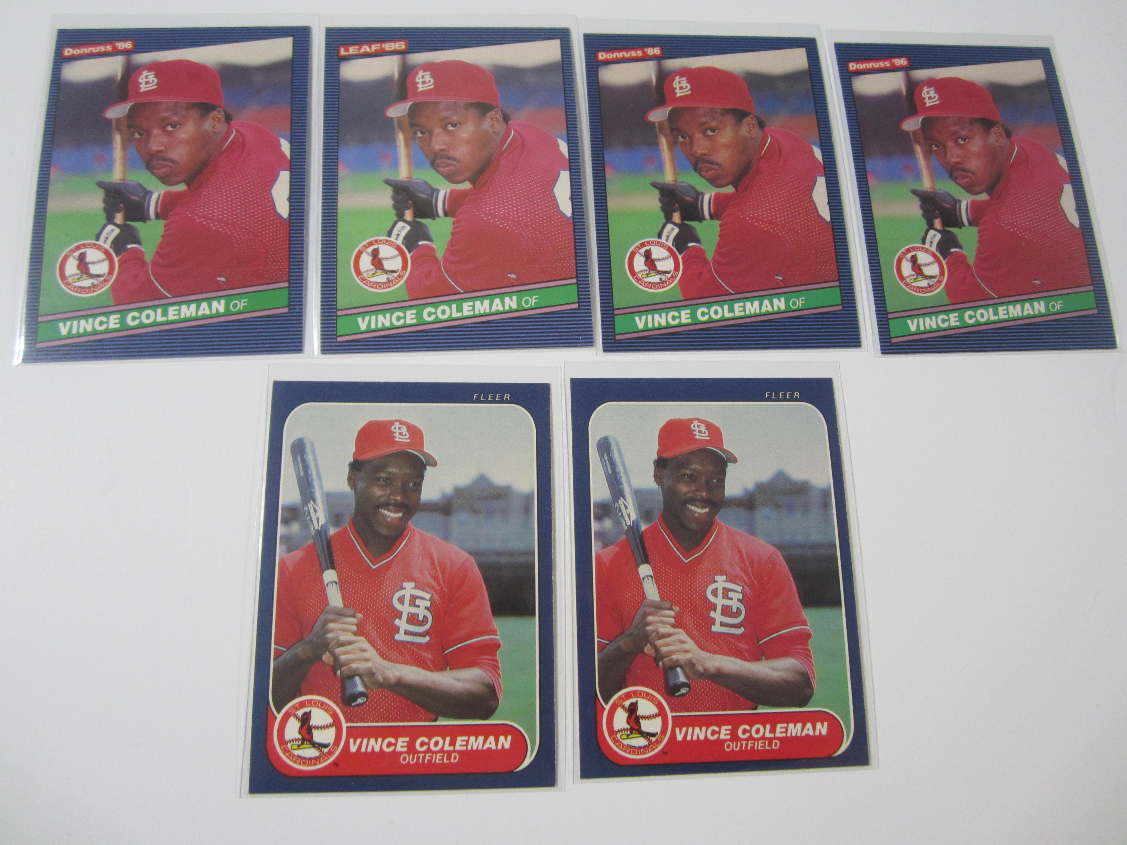 VINCE COLEMAN CARDINALS 6 CARD ROOKIE LOT RC