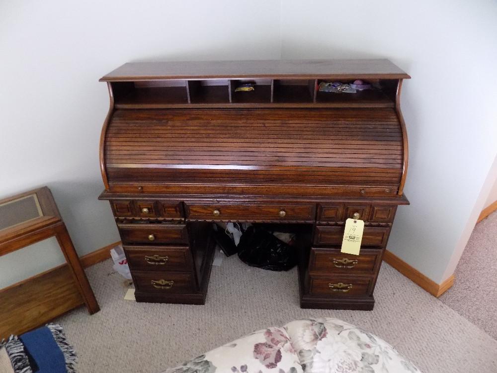 Modern Oak Roll Top Desk