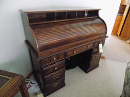 Modern Oak Roll Top Desk