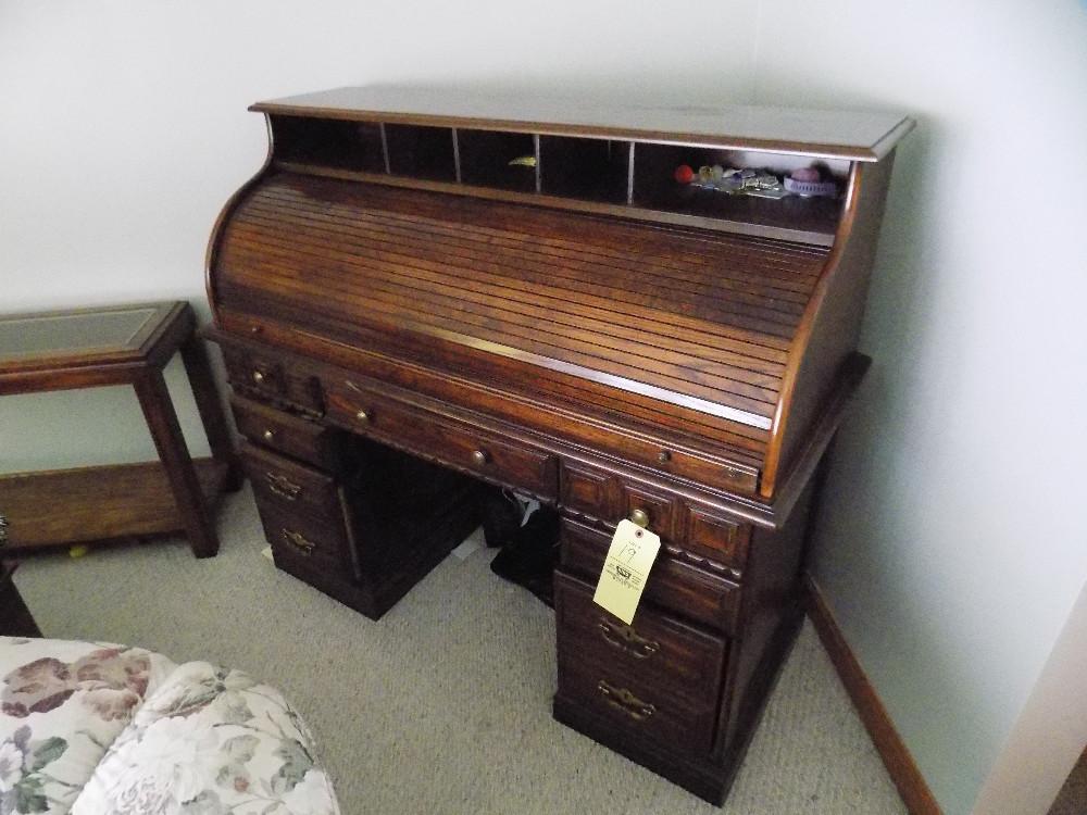 Modern Oak Roll Top Desk