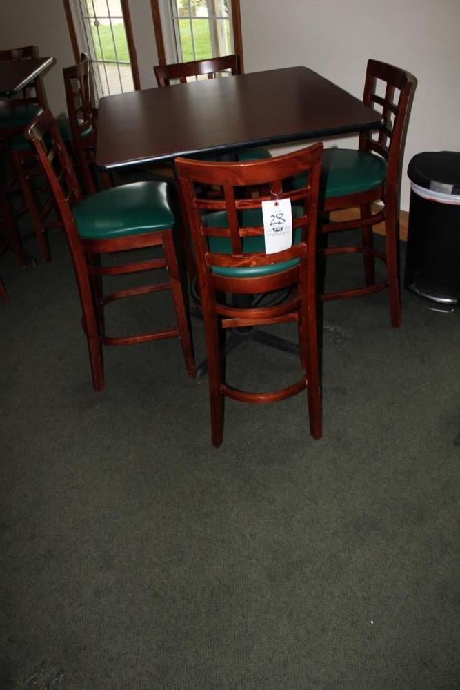 High Top Table w/ 4 Bar Stools