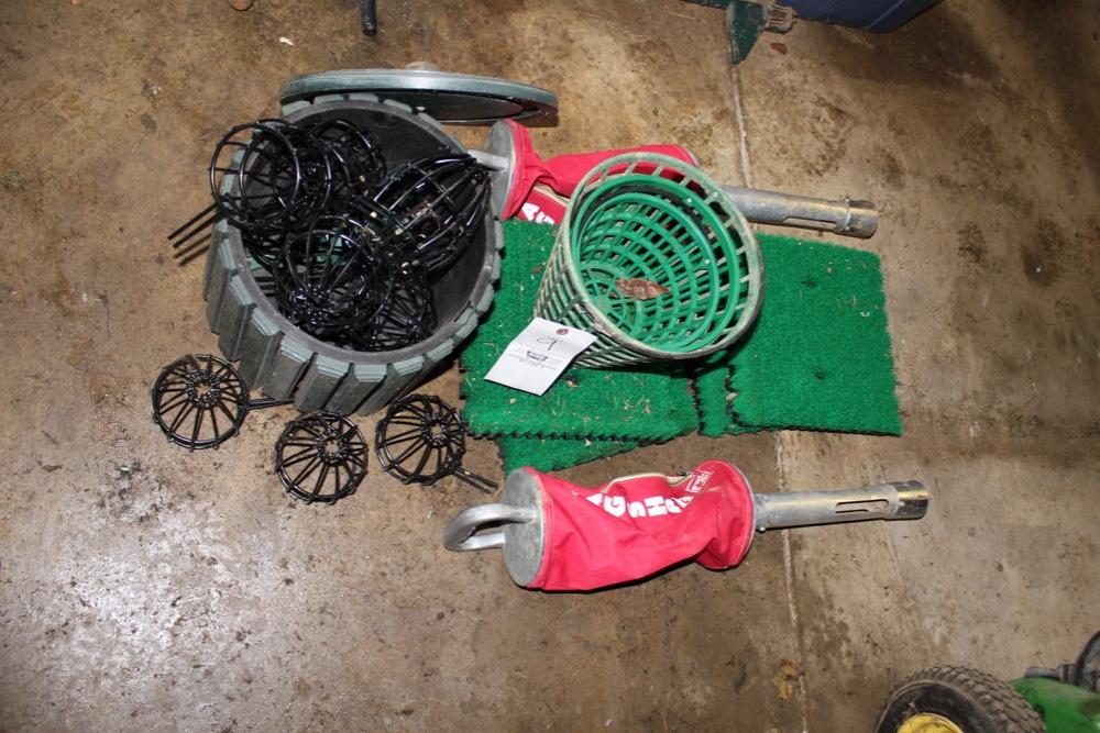 (2) Bag Shags, Ball Baskets, 4 T-Mats, Ball Scoops