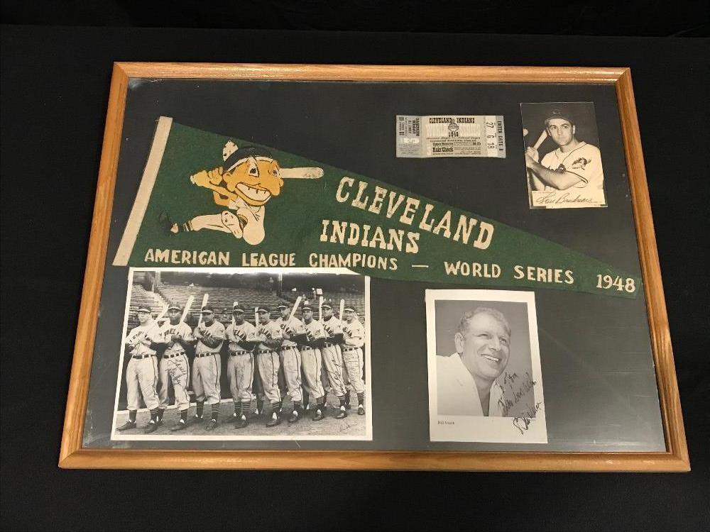 1948 Cleveland Indians World Series Championship Pennant/Ticket Stub