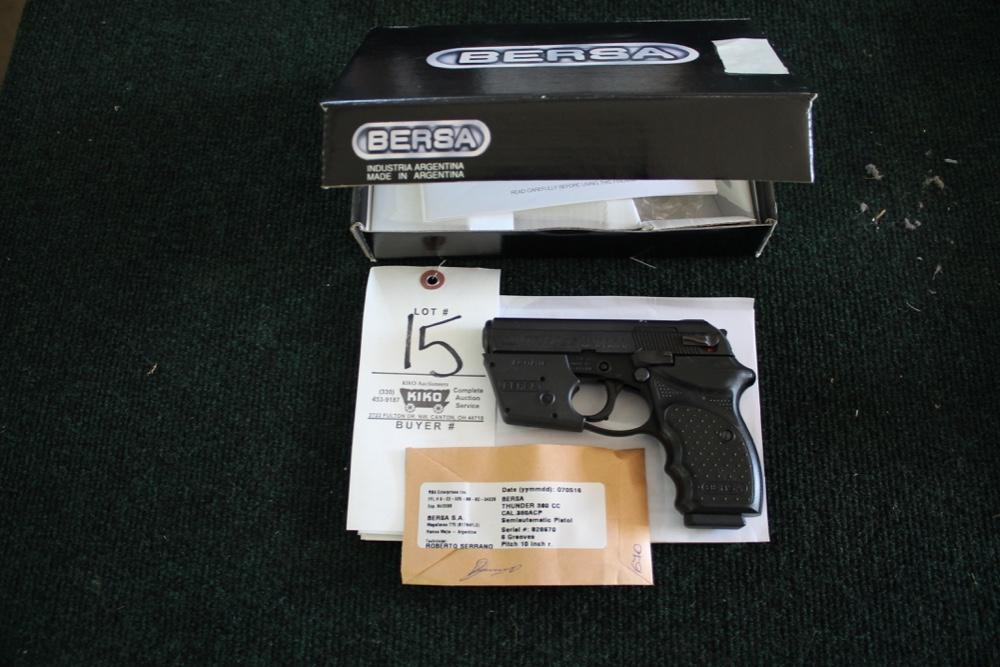 Bersa Thunder Pistol W/ Bersa Laser, 380, 1 Magazine, W/ Box Serial #828670